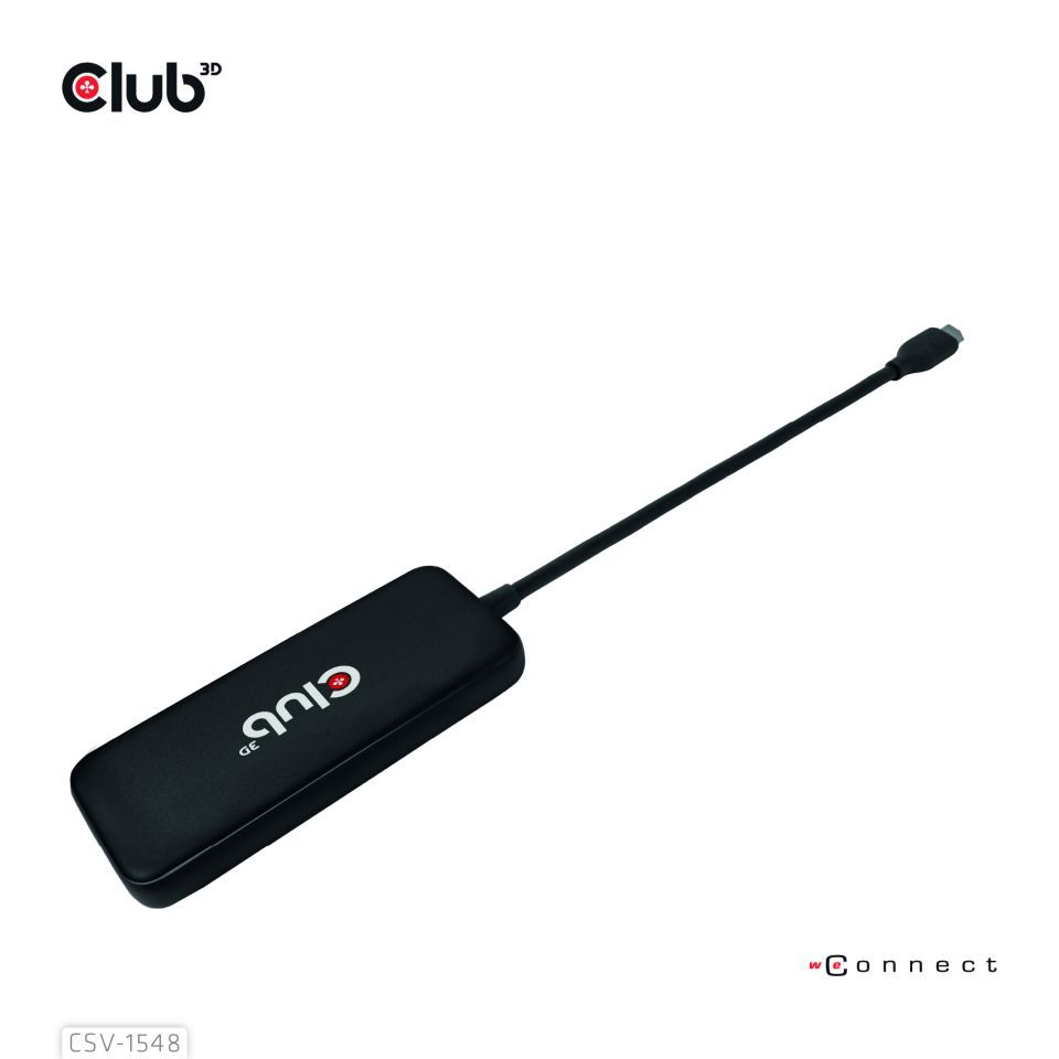Club3D USB Type-C 4-port 10G Data hub with PD3.0 Charging Black
