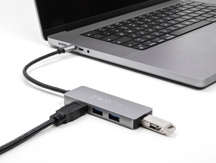 DeLock 4 Port USB 3.2 Gen 1 Hub with USB Type-C connector – USB Type-A ports on the side