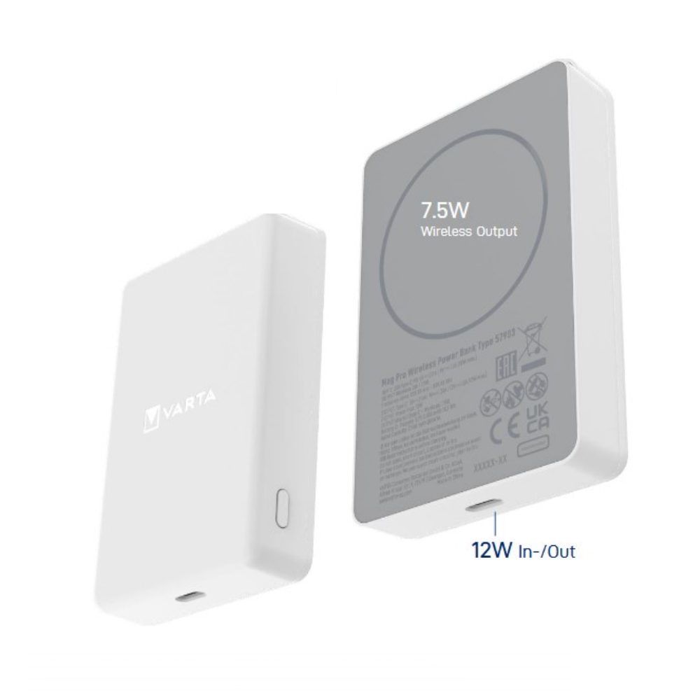 Varta Mag Pro Wireless 5000mAh PowerBank White