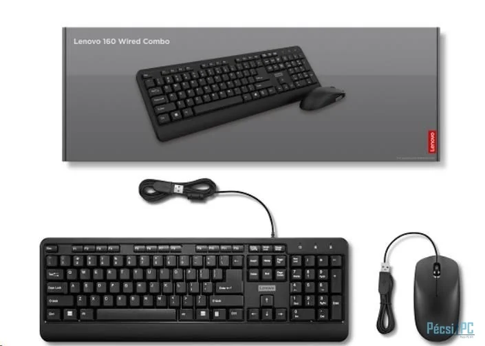 Lenovo 160 Wired USB Mouse Black US
