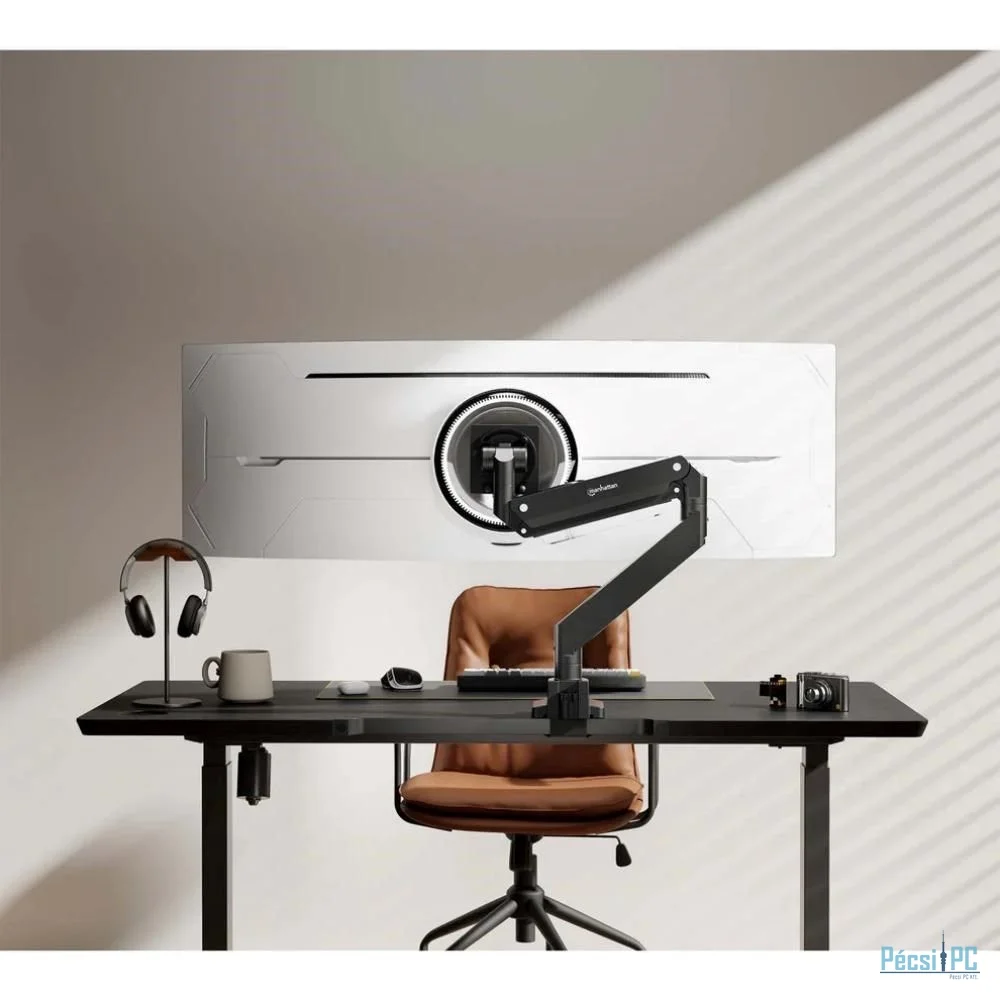 Manhattan Ultra heavy-Dusty Aluminium Gas Spring Single Desk Mount with USB Port 17