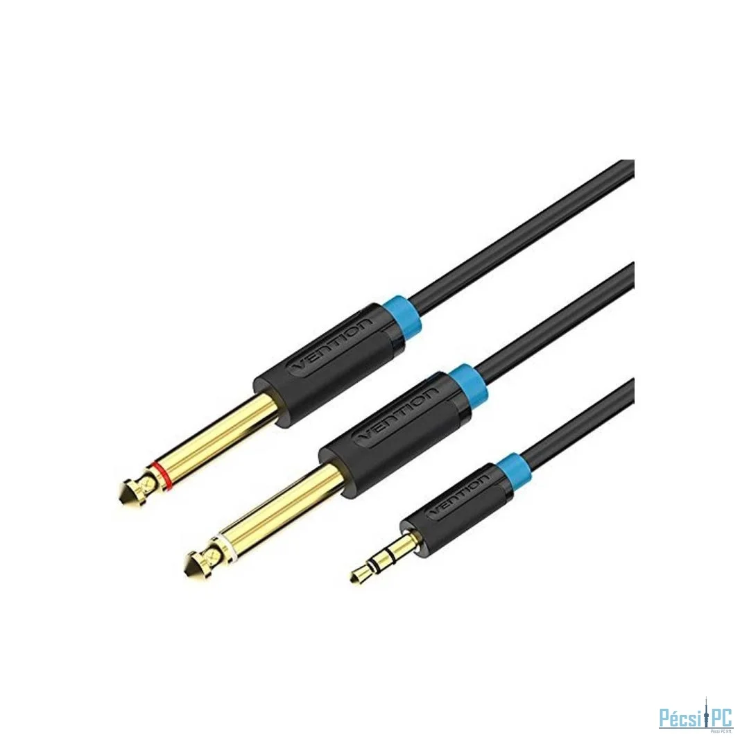 Vention Audio 3.5mm jack/M to 2x6.35mm jack/M cable 3m Black