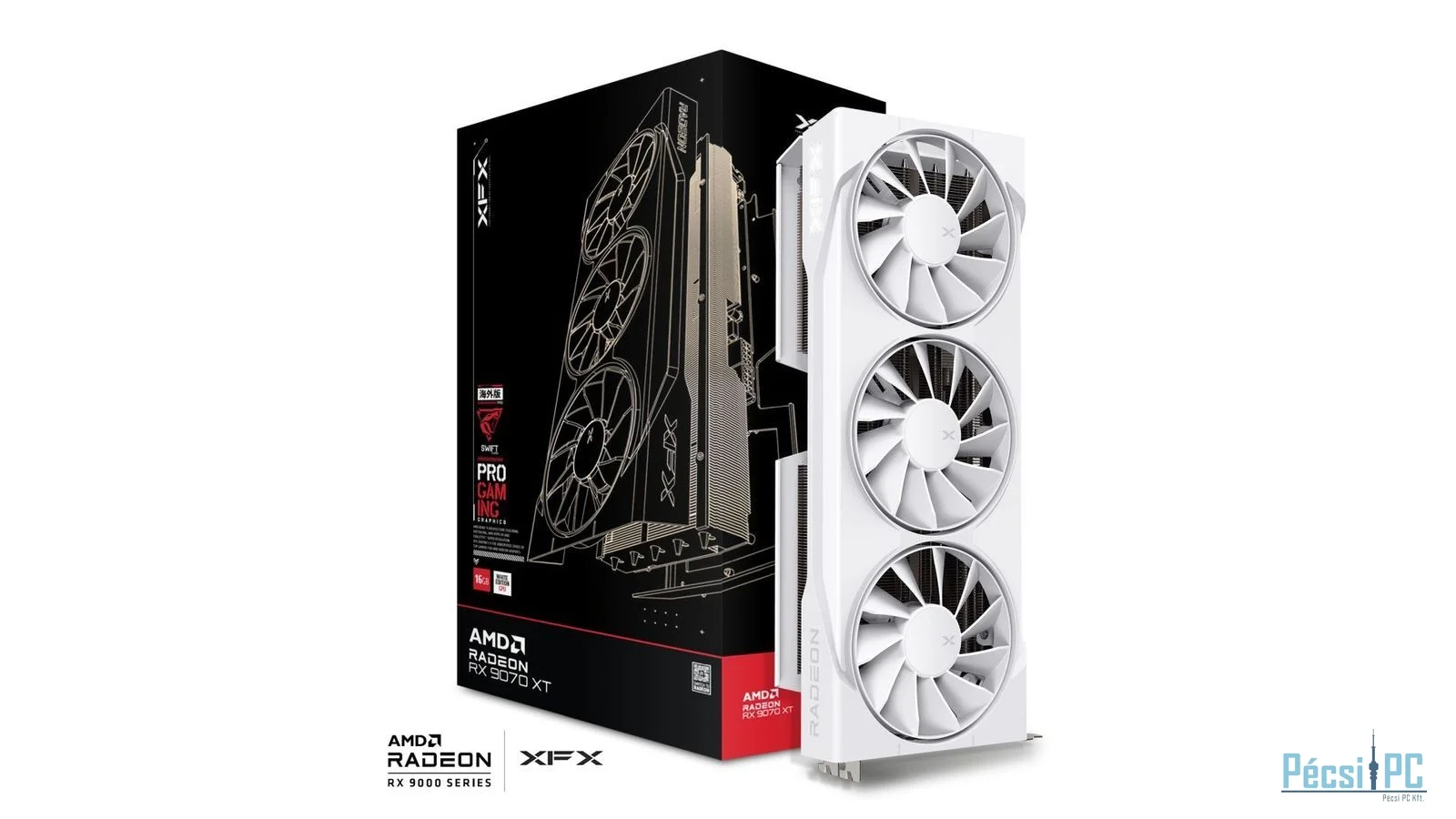 XFX RX9070 16GB DDR6 Swift Triple Fan Gaming Edition White