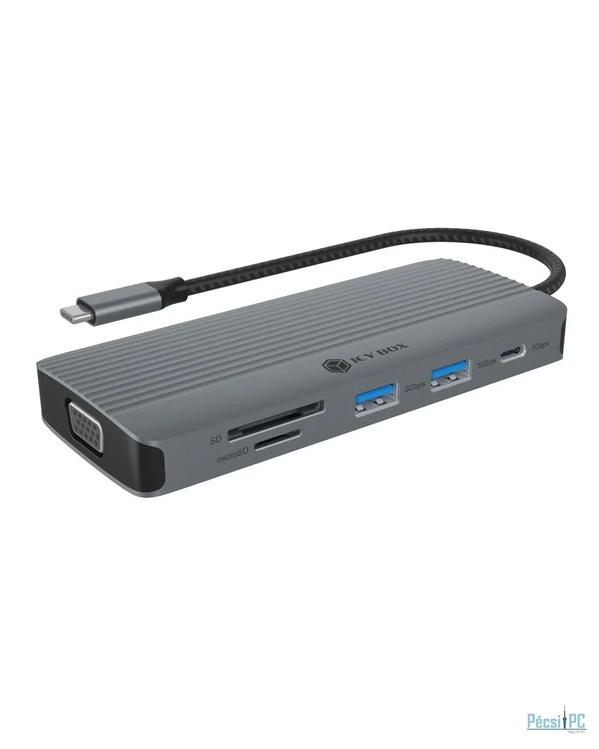 Raidsonic IcyBox IB-DK4040A-CPD USB-C Docking Station Grey