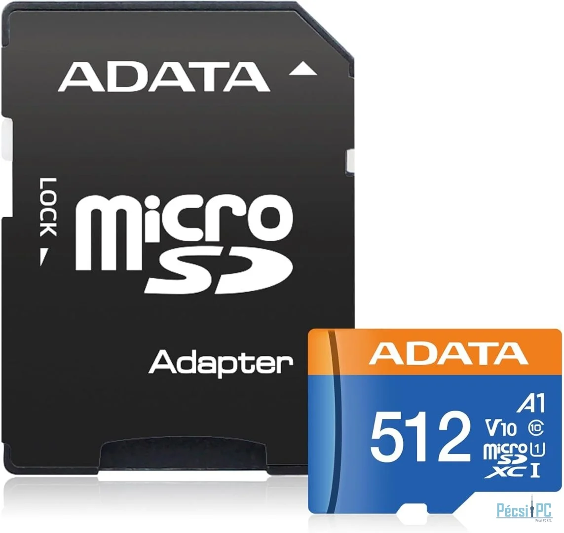 A-Data 512GB microSDXC Premier UHS-I U1 Class 10 V10 + adapterrel
