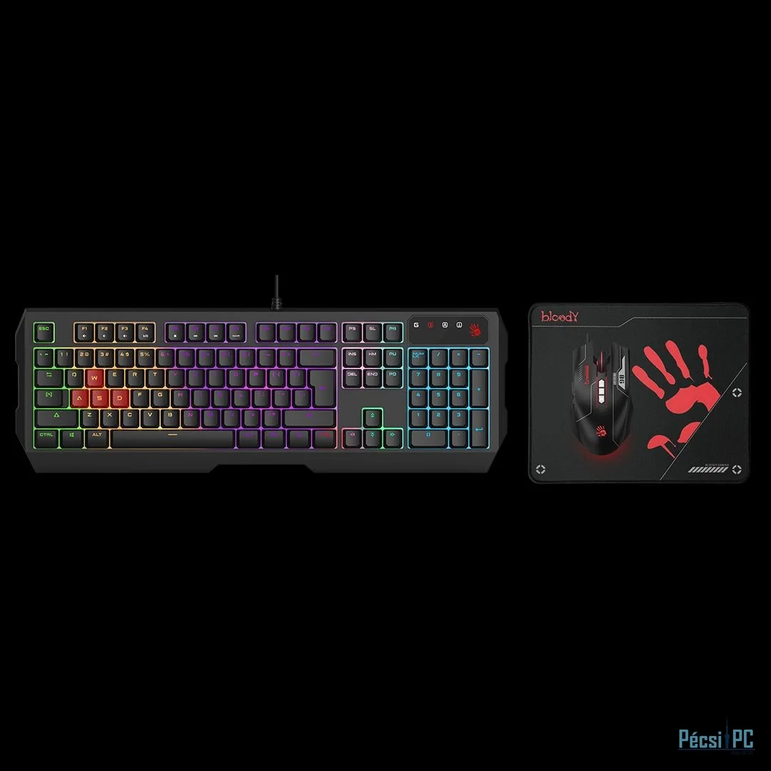 A4-Tech B1700 Bloody Neon Gaming Desktop Set Black US