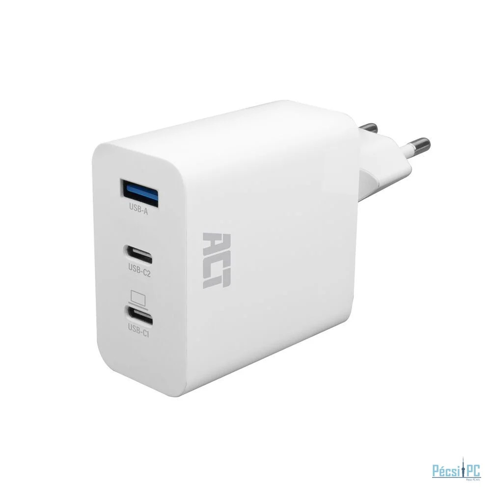 ACT ACT USB-C/USB-A Charger 65W 3-port with Power Delivery PPS, QuickCharge and GanFast