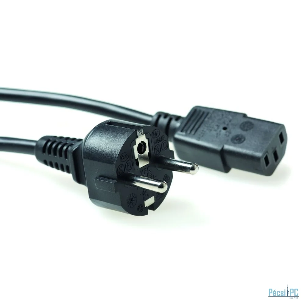ACT AK5014 Powercord mains connector Schuko CEE 7/7 male (straight) - C13 IEC 1,5m Black