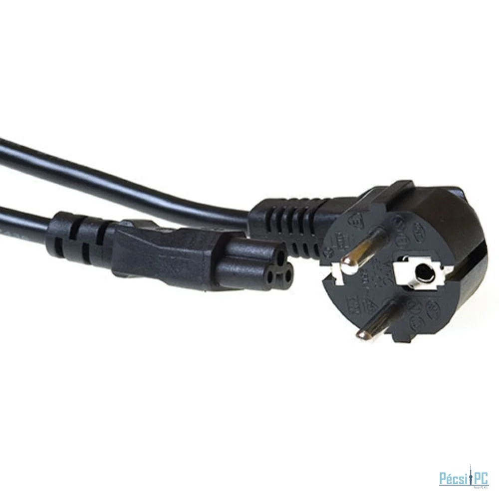 ACT AK5407 Powercord mains connector Schuko CEE 7/7 male (angled) - C5 IEC 0,5m Black