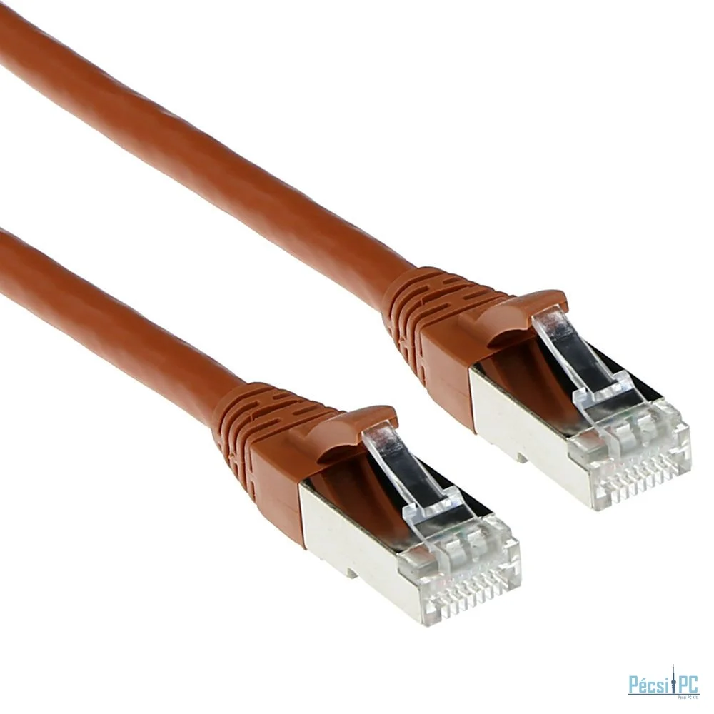 ACT CAT6A S-FTP Patch Cable 0,5m Brown