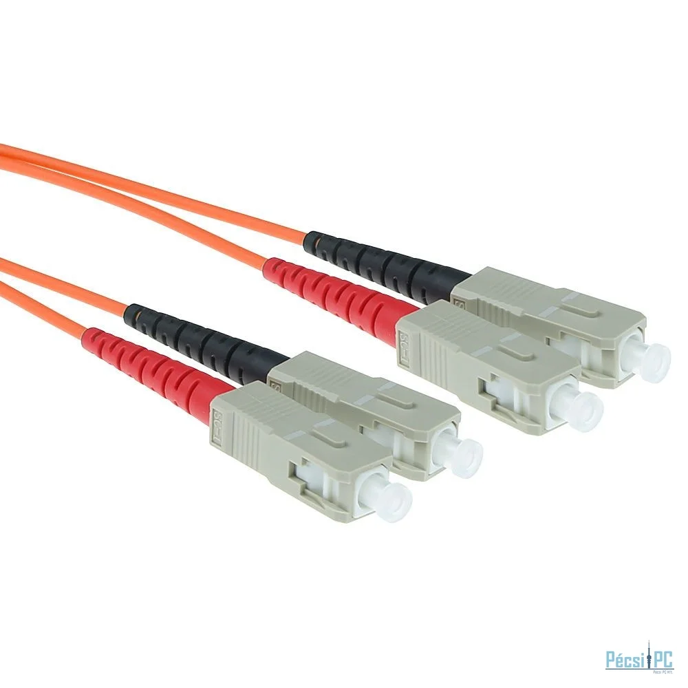 ACT LSZH Multimode 50/125 OM2 fiber cable duplex with SC connectors 2m Orange