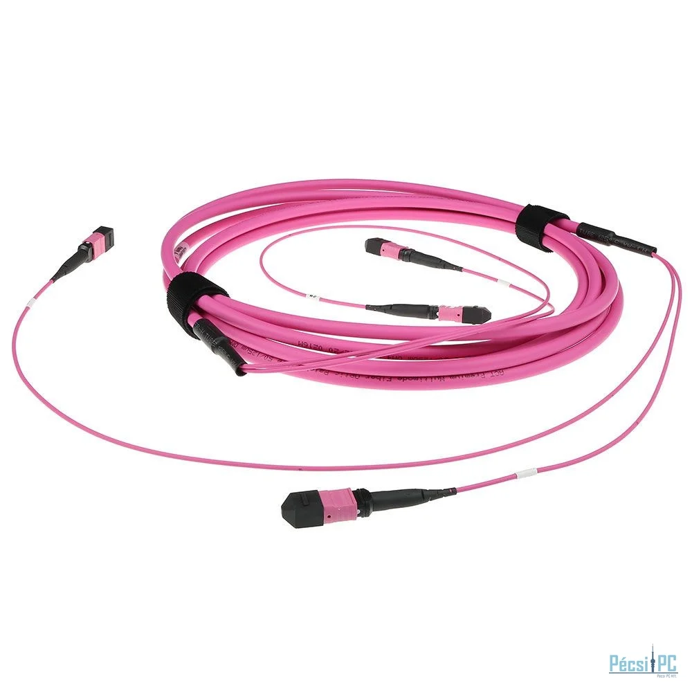 ACT Multimode 50/125 OM4(OM3) polarity A fiber trunk cable with 2 MTP/MPO female connectors each side 100m Pink