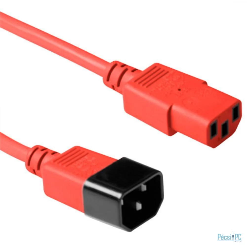 ACT Powercord C13 - C14 0,3m Red