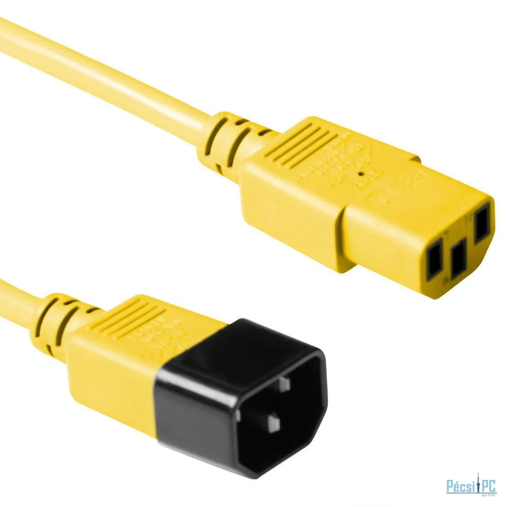 ACT Powercord C13 - C14 0,6m Yellow