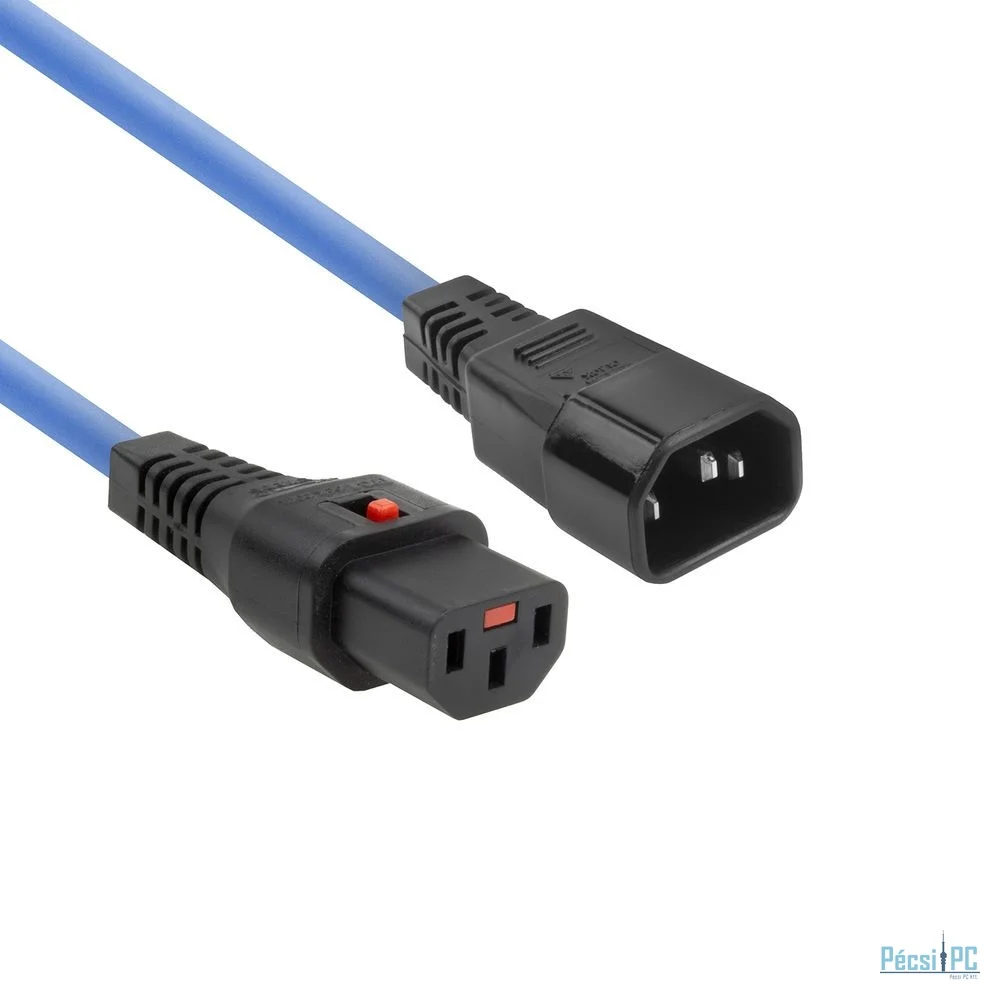 ACT Powercord C13 IEC Lock - C14 1m Blue