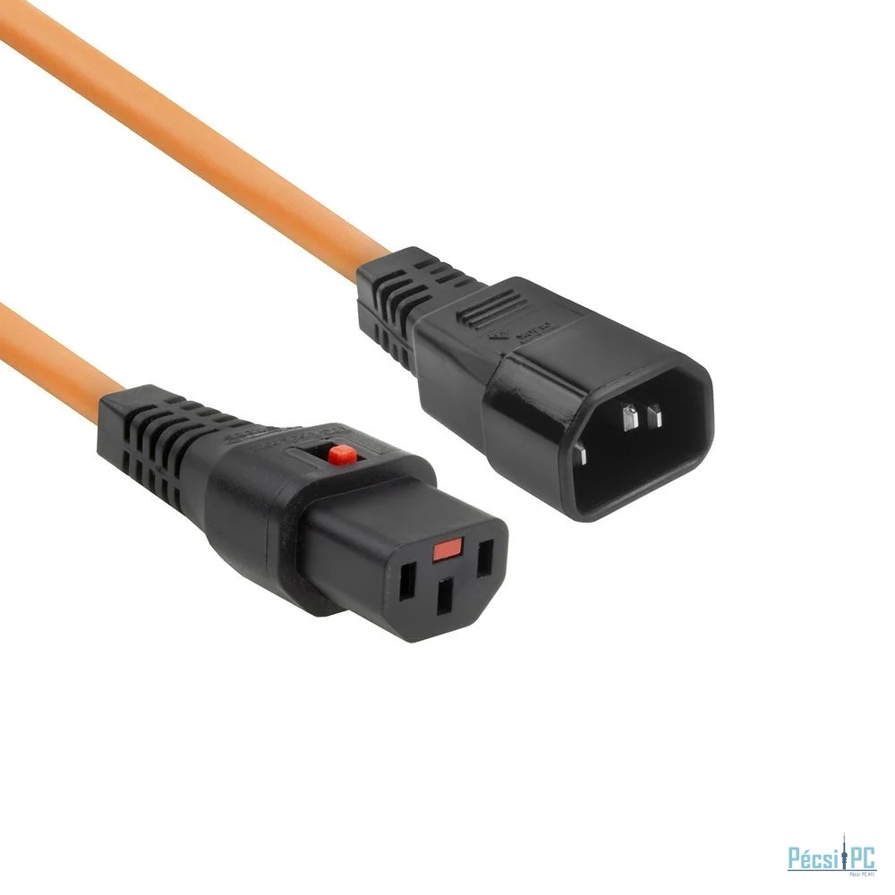 ACT Powercord C13 IEC Lock - C14 1m Orange