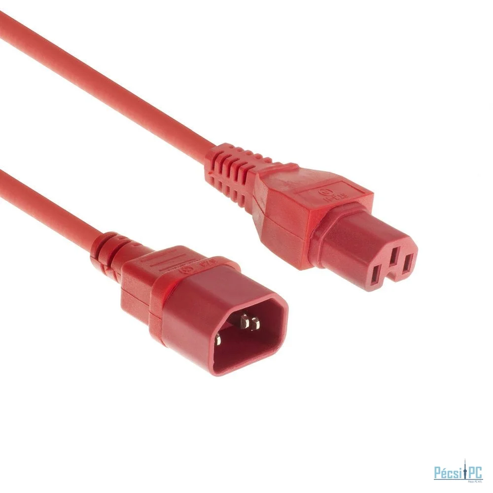 ACT Powercord C14 - C15 0,6m Red