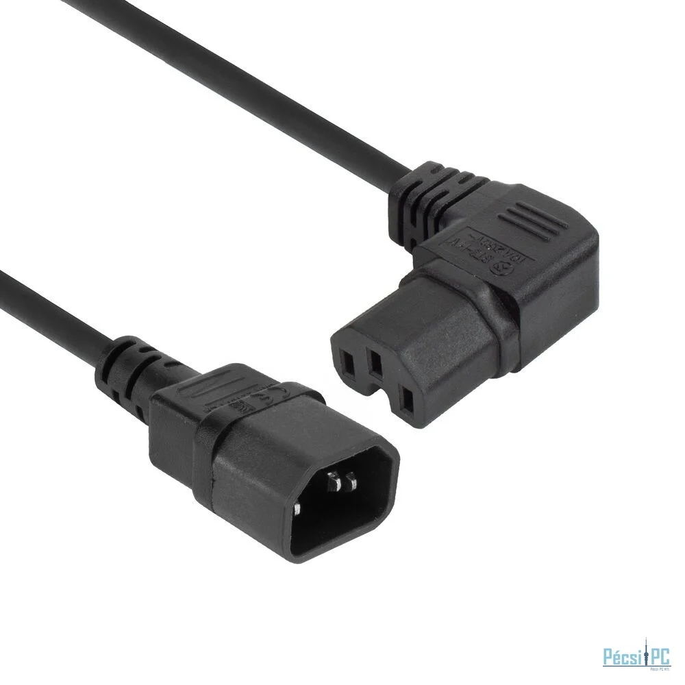 ACT Powercord C14 - C15 (angled right) 0,6m Black