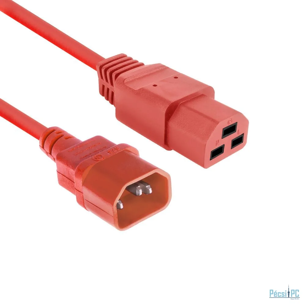 ACT Powercord C14 male- C21 famale 2,5m Red