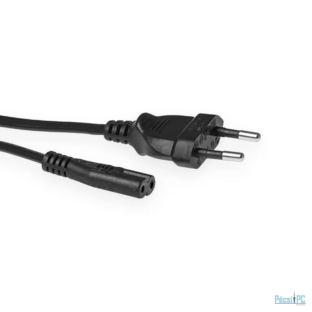 ACT Powercord Euro male - C7 female 0,2m Black