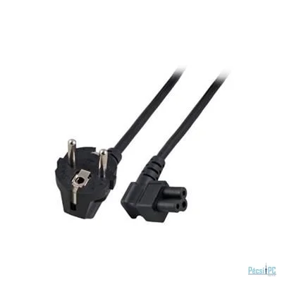 ACT Powercord mains connector Schuko CEE 7/7 male (angled) - C5 (angled) IEC 5m Black