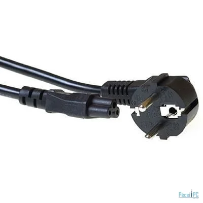 ACT Powercord mains connector Schuko CEE 7/7 male (angled) - C5 IEC 7m Black
