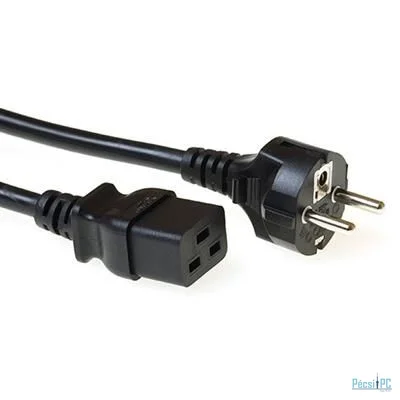 ACT Powercord mains connector Schuko CEE 7/7 male (straight) - C13 IEC 5m Black