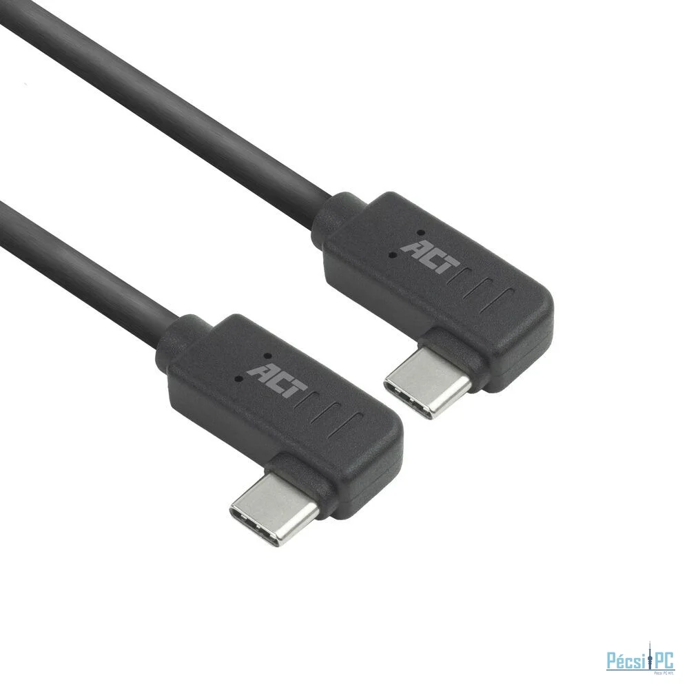 ACT USB 3.0 60W USB Type-C (left/right angled) to USB Type-C (left/right angled) Cable 2m Black