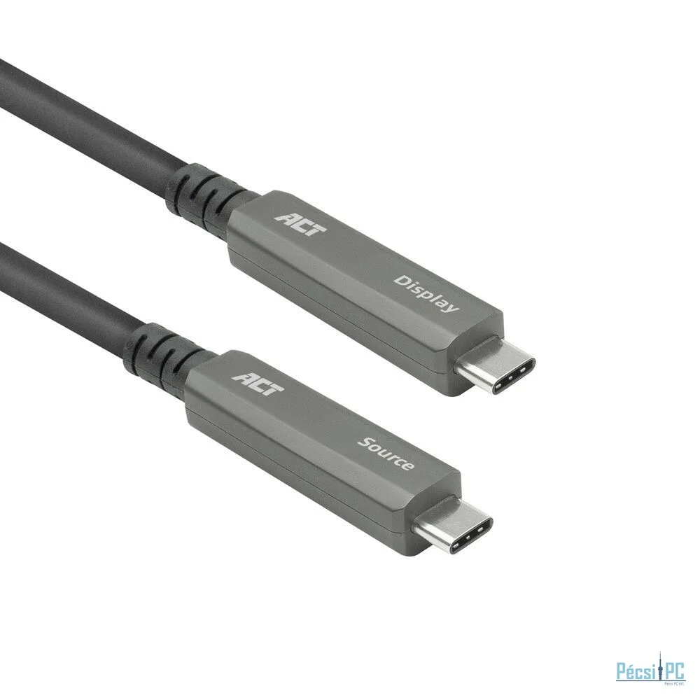 ACT USB-C 3.2 Gen2 Active Optical Cable (AOC) for touch panels video data, power 15m Black
