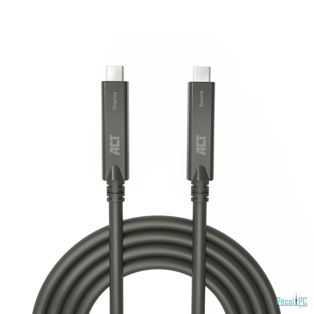 ACT USB-C 3.2 Gen2 Active Optical Cable (AOC) for touch panels video data, power 15m Black