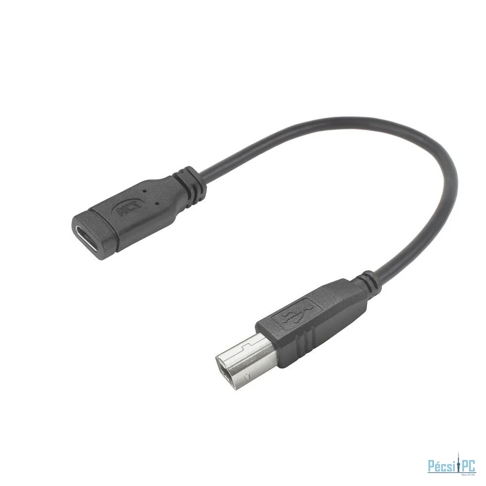 ACT USB Type-C female to USB-B 2.0 printer adapter cable 0,2m Black