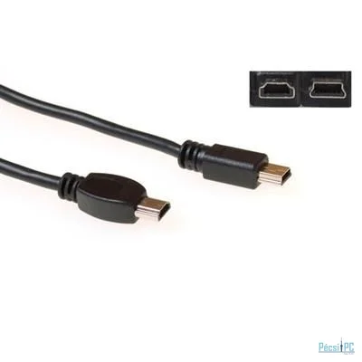 ACT USB2.0 OTG cable USB mini A5 male - USB mini B5 male cable 2m Black