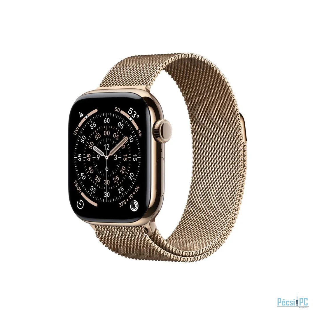 Apple Watch S11 Cellular 42mm Gold Titanium Case with Gold Milanese Loop