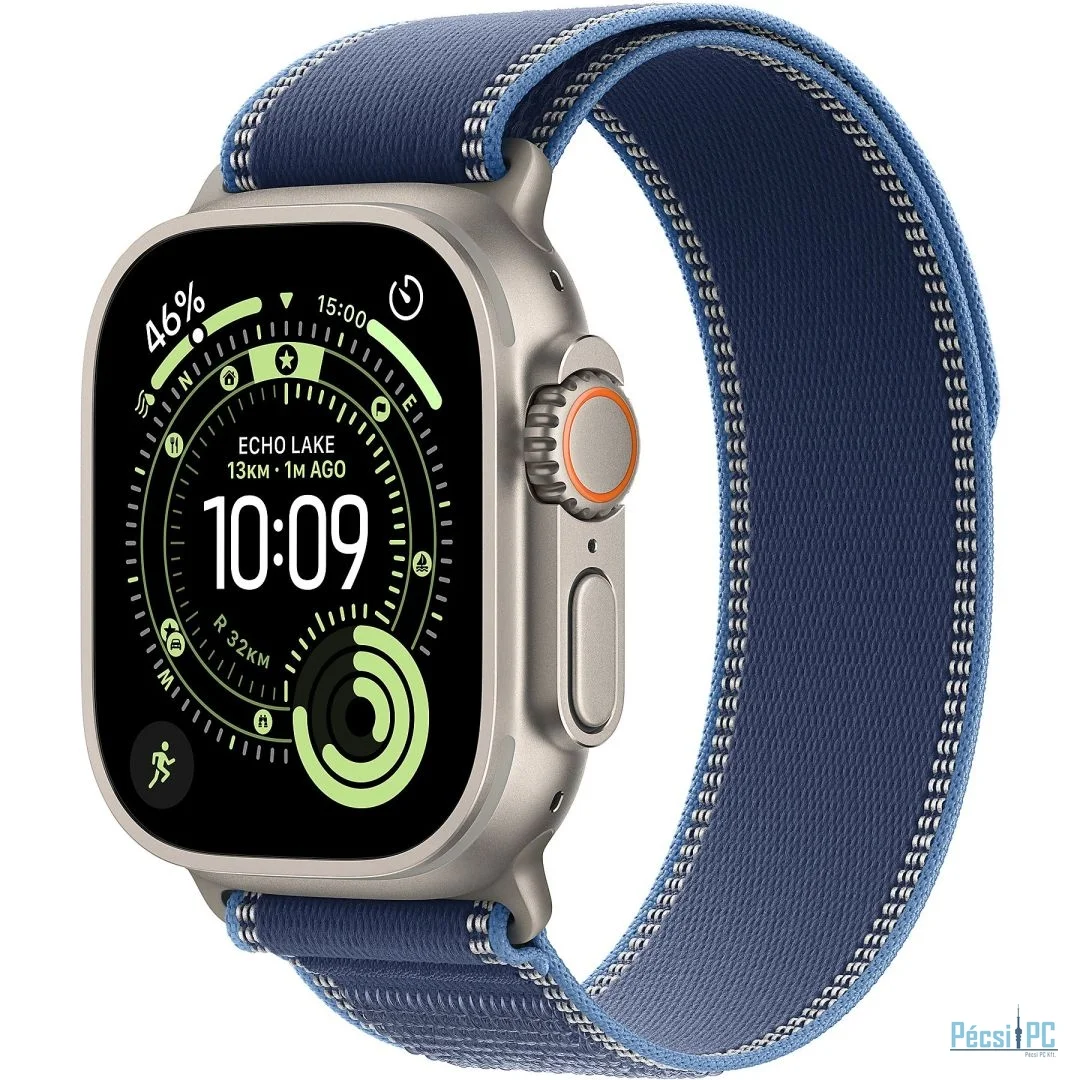 Apple Watch Ultra 3 Cellular 49mm Natural Titanium Case with Blue/Bright Blue Trail Loop M/L