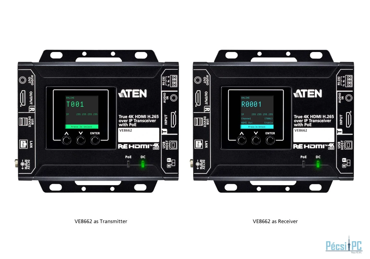 ATEN VE8662 True 4K HDMI H.265 over IP Transceiver with PoE