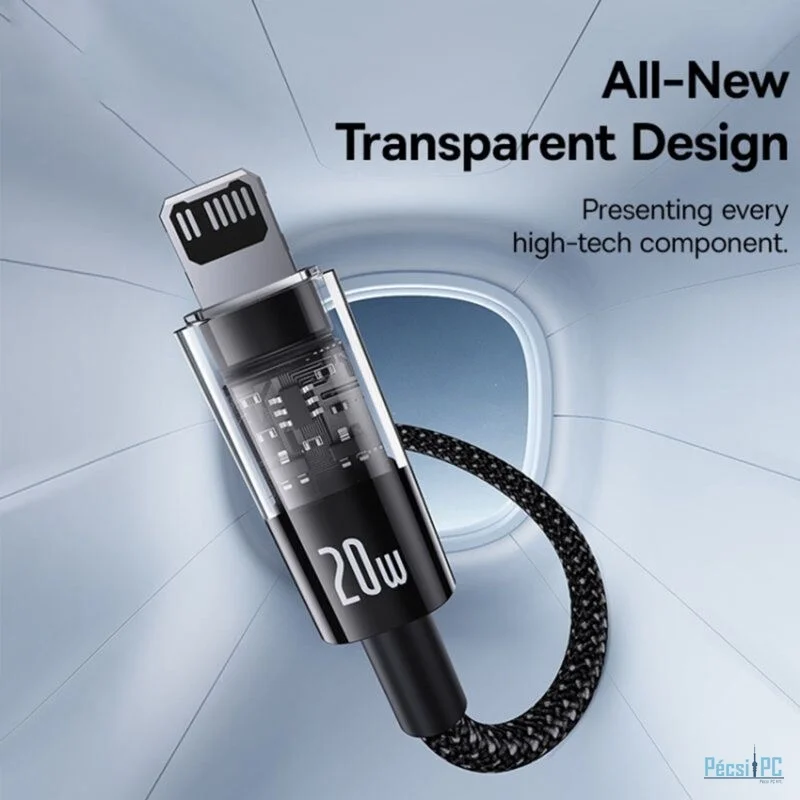 Baseus Gem USB-C to iP lightning fast charging cable 20W 2m Black