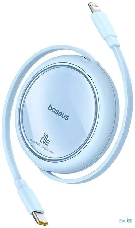 Baseus Free2Pull Expandable USB C to iP Ligtning 20W fast charging cable 1m Blue