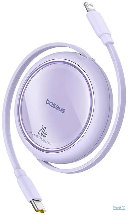 Baseus Free2Pull Expandable USB C to iP Ligtning 20W fast charging cable 1m Purple