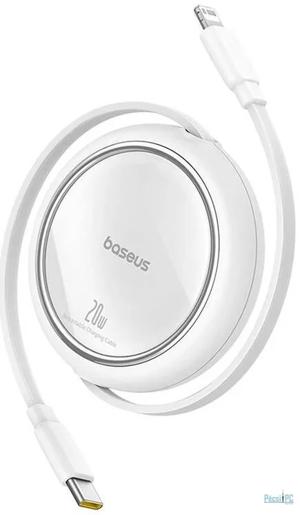 Baseus Free2Pull Expandable USB C to iP Ligtning 20W fast charging cable 1m White