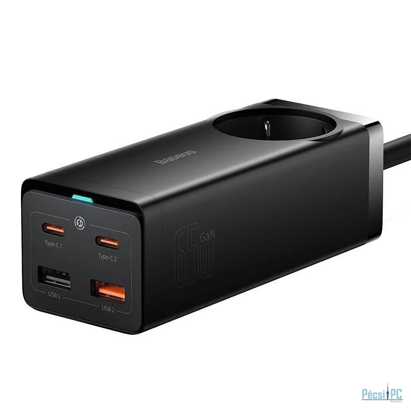 Baseus GaN3 Pro hálózati töltő 2xUSB + 2xUSB-C + AC 65W Black