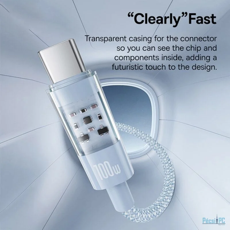 Baseus Gem USB C to USB C 100W fast charging cable 2m Blue