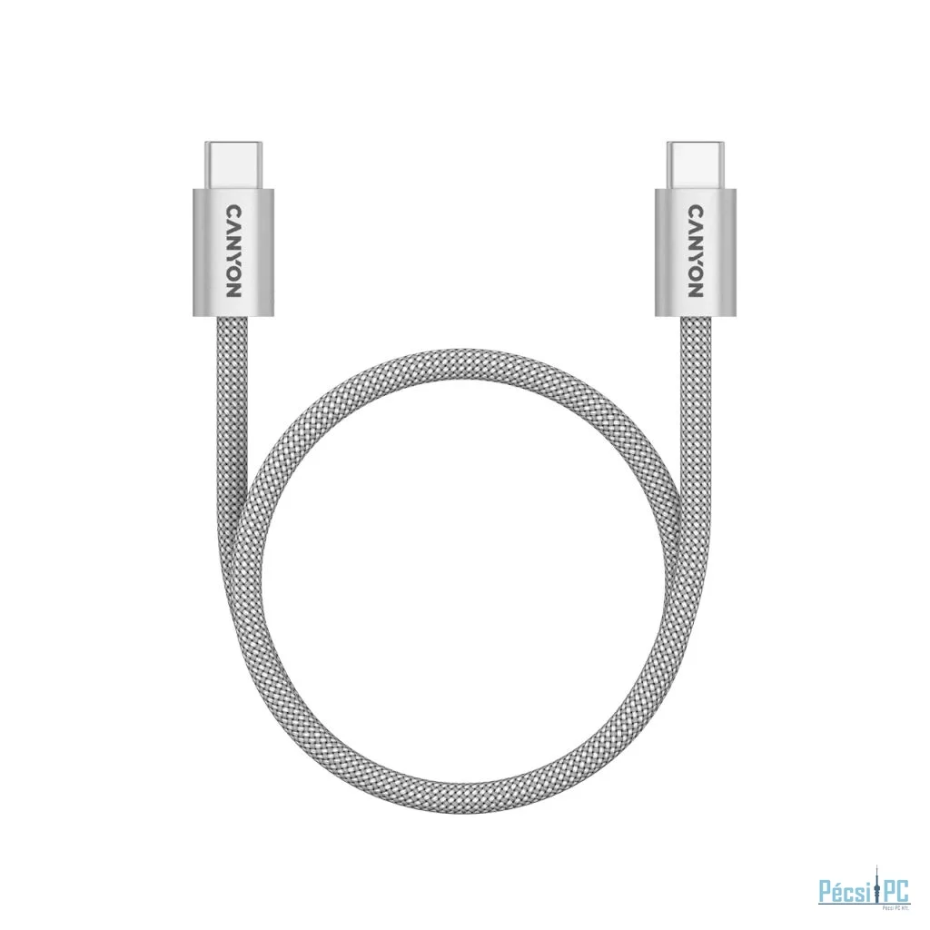 Canyon CND-CCMG60AB15LG OnWire 60MG C-C 60W Magnet Braided cable 1m Light Grey