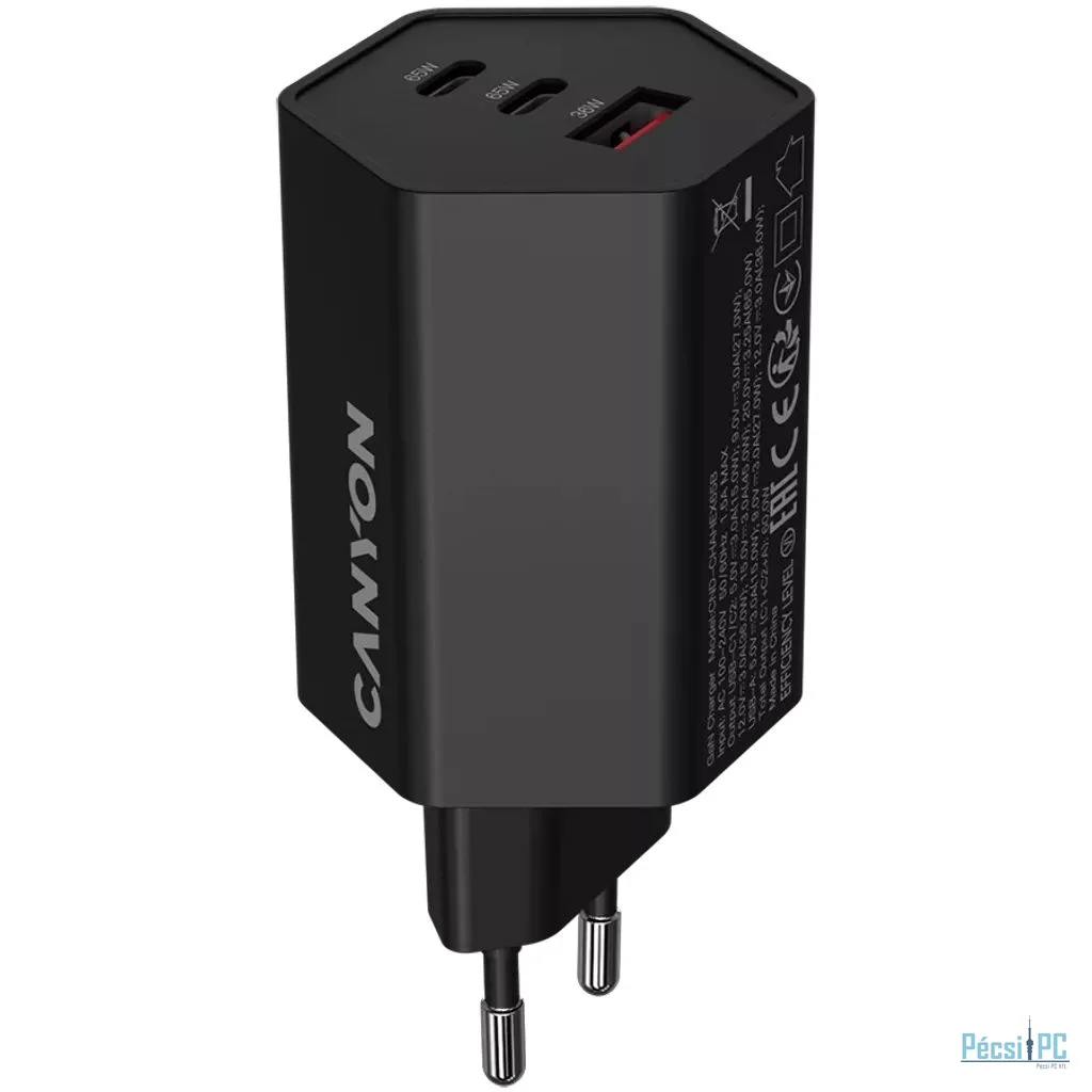 Canyon CND-CHAHEX65B Wall Charger Hexagon 65 Black