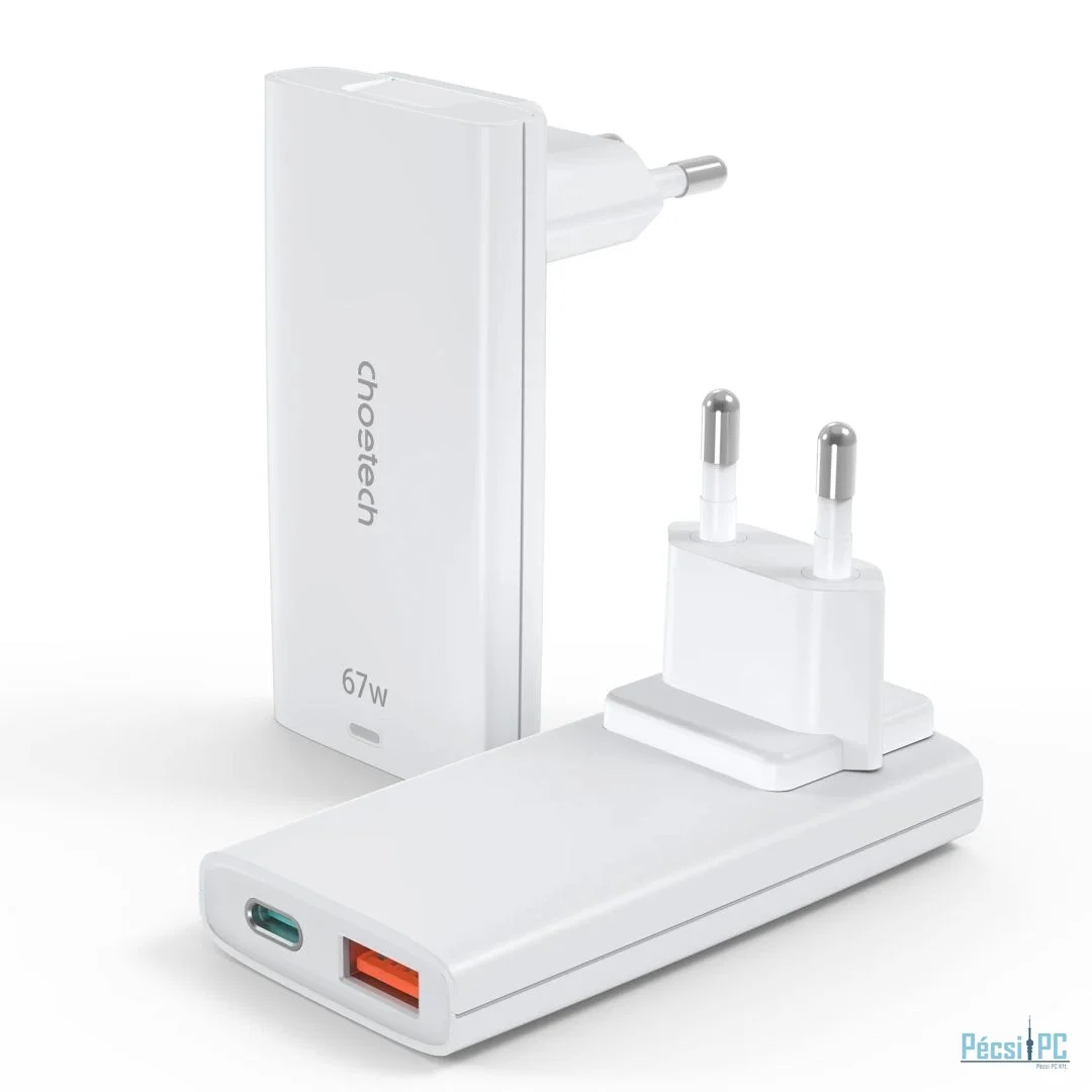 Choetech  PD6011 67W Dual-Port Portable GaN Adapter White