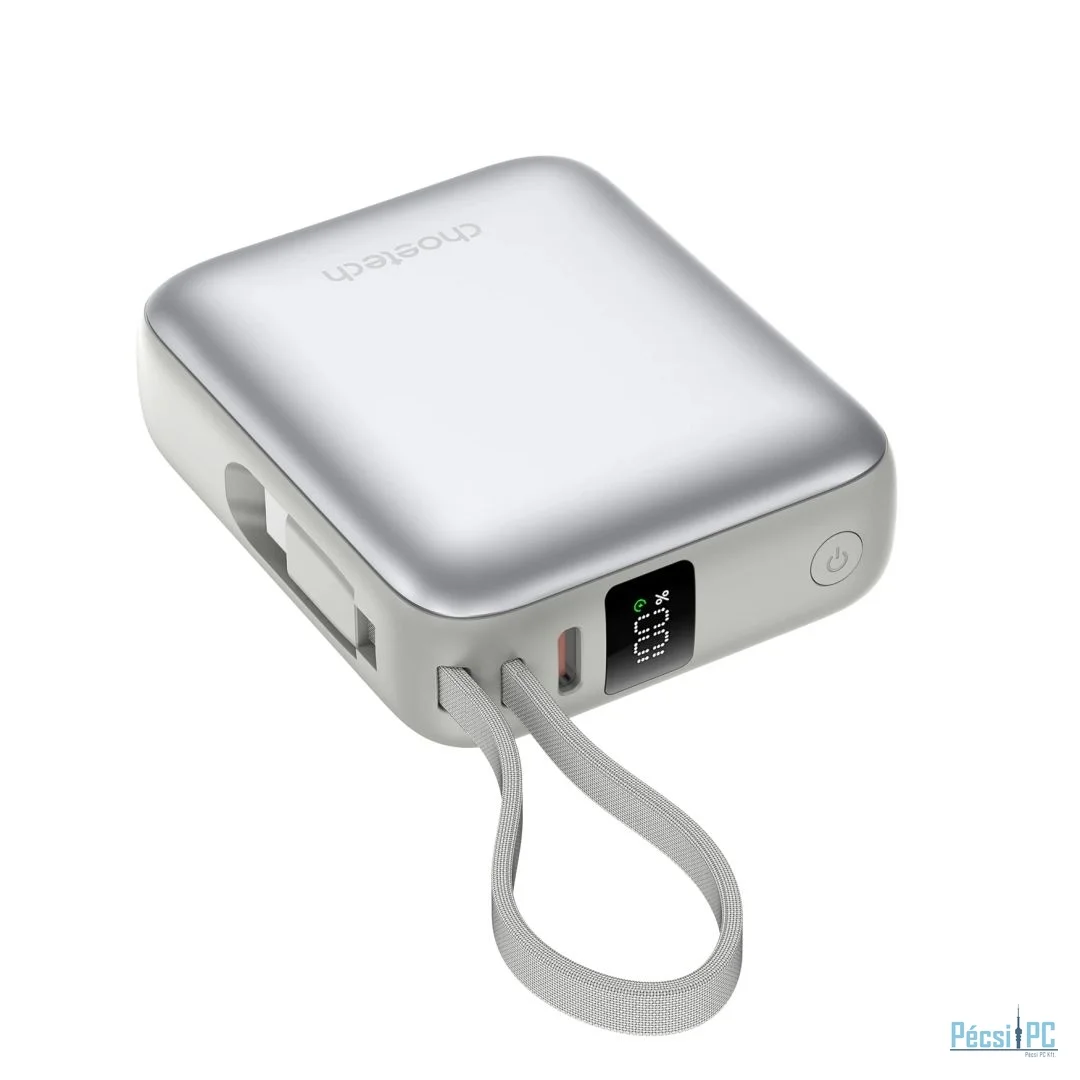 Choetech  B832 Mini 35W 10000mAh PowerBank with USB-C Cable Silver