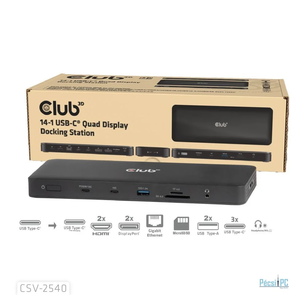 Club3D 14-1 USB-C Quad Display Docking Station