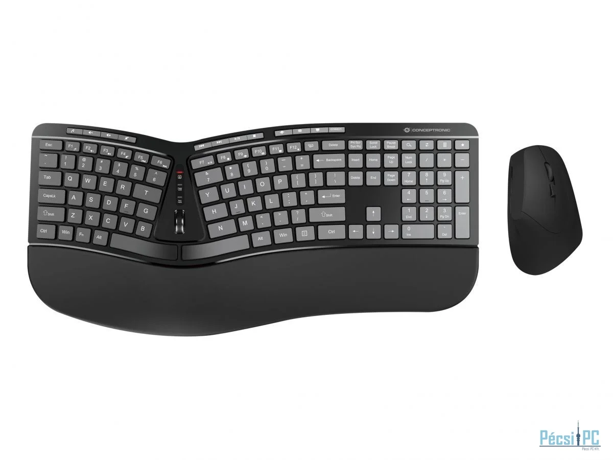 Conceptronic  ORAZIO02US ERGO Wireless Ergonomic Keyboard Combo Black US
