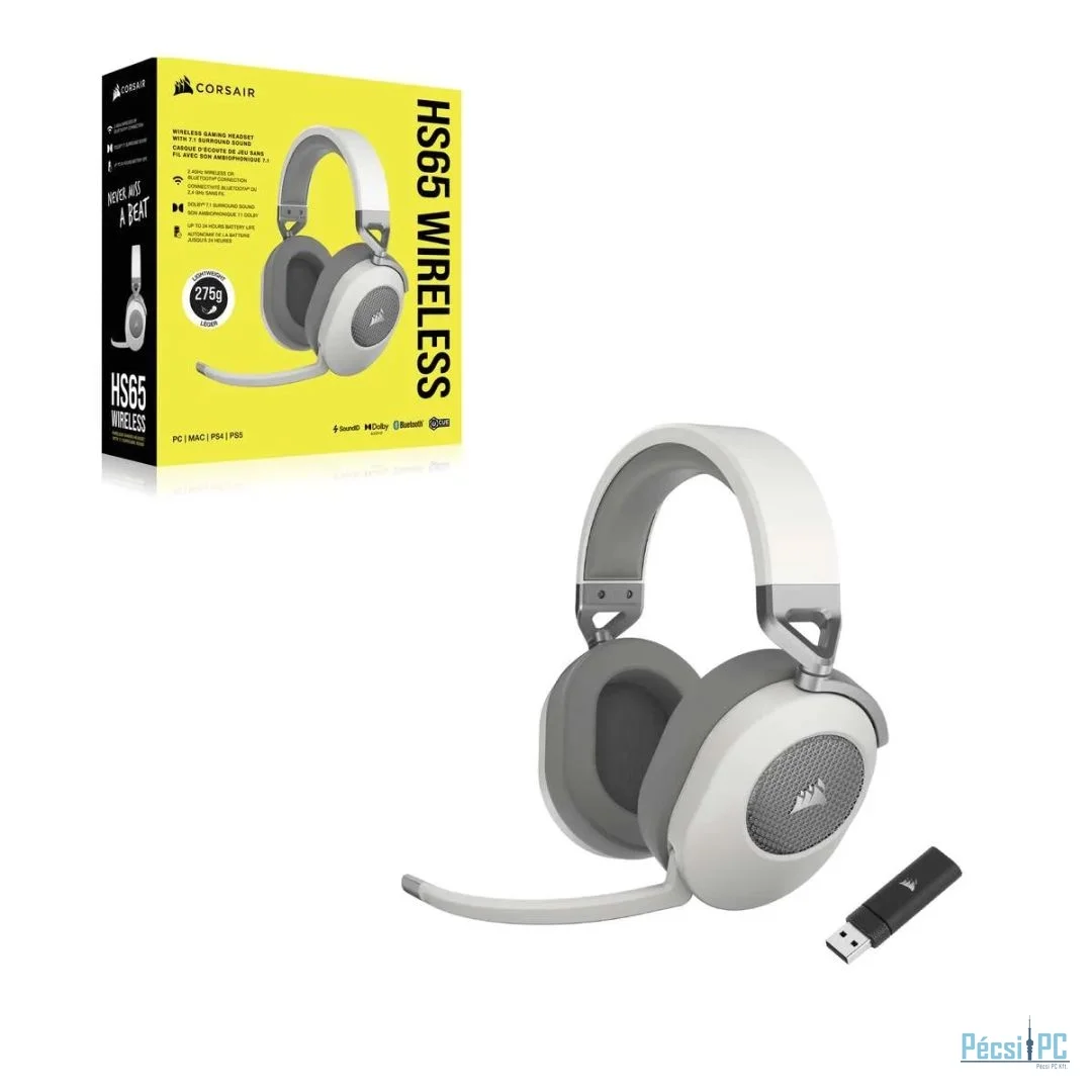 Corsair HS65 v2 Wireless Bluetooth Gaming Headset White