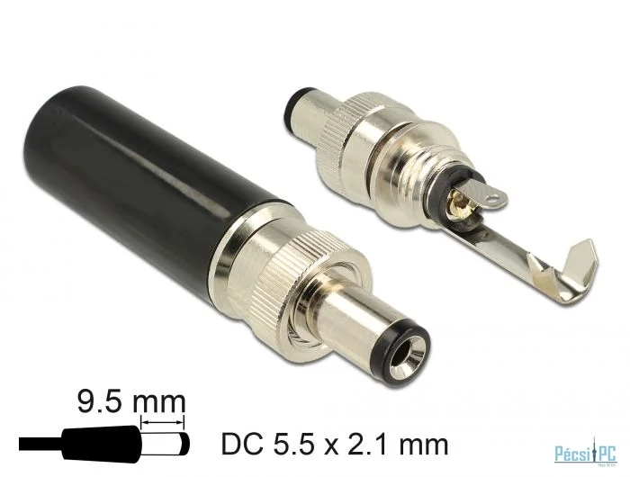 DeLock Connector DC 5.5 x 2.1 mm with 9.5 mm length male soldering version