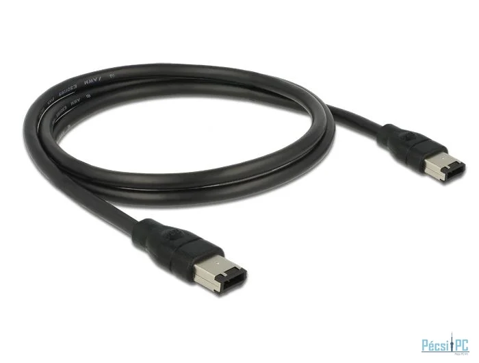 DeLock FireWire cable 6 pin male > 6 pin male 1m Black